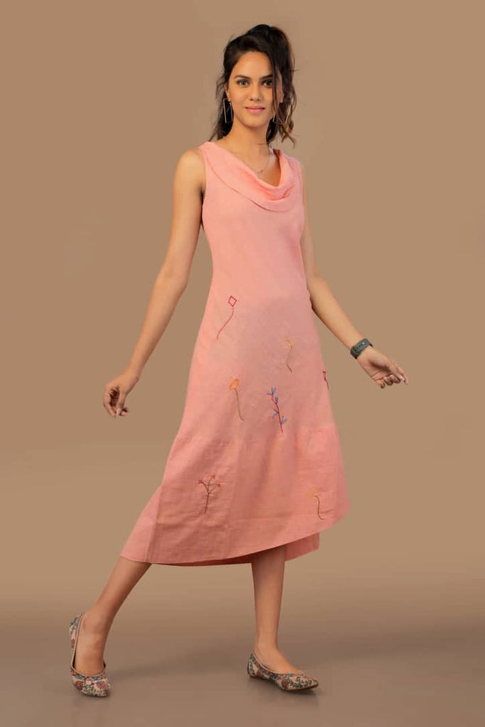 Peach Organic Handwoven Dress