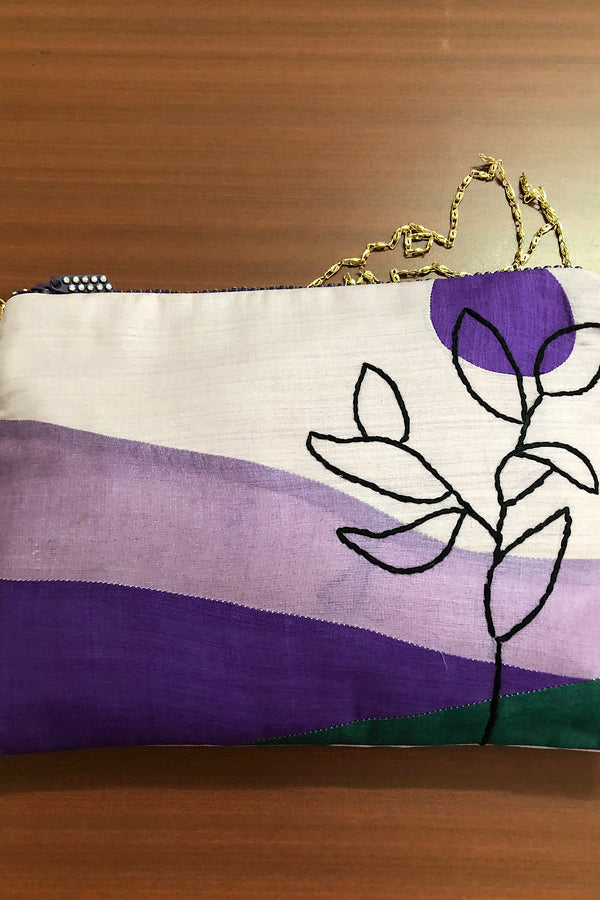 Purple Tussar Sling Bag