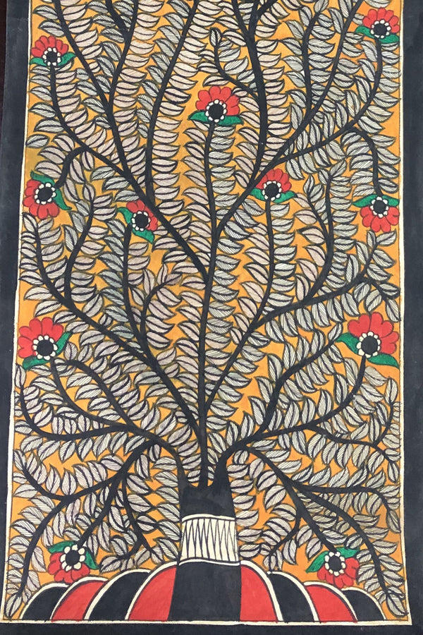 Madhubani Wall Painting with Tree of Life